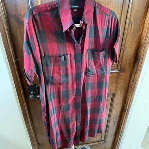 Madewell Buffalo Check Tunic Shirt Dress